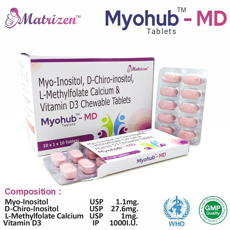 Myo-Inositol + D-Chiro Inositol + L-Methyl Folate + Vitamin D3 Tablet PCD Pharma Franchise